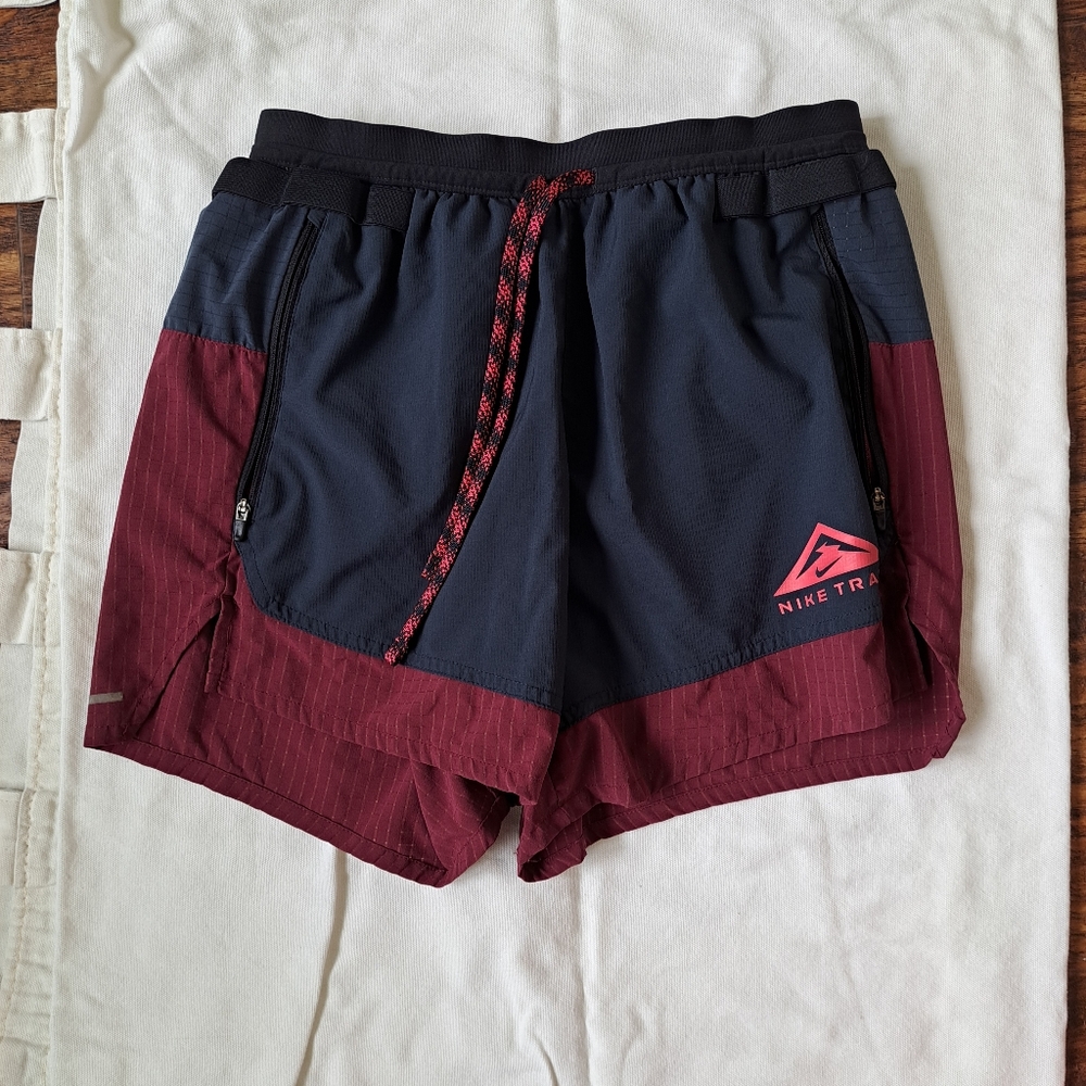 Nike Trail Running Shorts - Black and Burgundy
